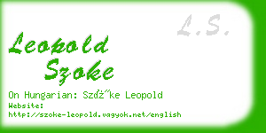 leopold szoke business card