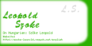 leopold szoke business card